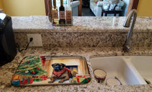 Load image into Gallery viewer, Bullmastiff Cozy Christmas Dish Drying Mat