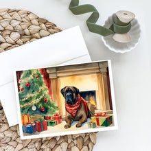 Load image into Gallery viewer, Bullmastiff Cozy Christmas Greeting Cards - Blank Note Cards – 8-Pack of Artist-Designed Cards with Envelopes
