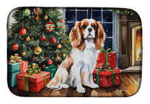 Load image into Gallery viewer, Cavalier Spaniel Cozy Christmas Dish Drying Mat