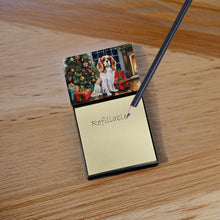 Load image into Gallery viewer, Cavalier Spaniel Cozy Christmas Sticky Note Holder- Refiilable Desk Accessory Note Pad