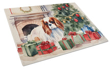 Load image into Gallery viewer, Cavalier Spaniel Cozy Christmas Glass Cutting Boards – Durable, Decorative Kitchen Art Large