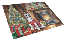 Load image into Gallery viewer, Chinese Crested Cozy Christmas Glass Cutting Boards – Durable, Decorative Kitchen Art Large
