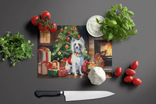 Load image into Gallery viewer, Chinese Crested Cozy Christmas Glass Cutting Boards – Durable, Decorative Kitchen Art Large