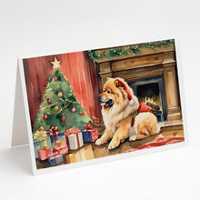 Load image into Gallery viewer, Chow Chow Cozy Christmas Greeting Cards - Blank Note Cards – 8-Pack of Artist-Designed Cards with Envelopes