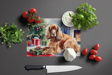 Load image into Gallery viewer, Cocker Spaniel Cozy Christmas Glass Cutting Boards – Durable, Decorative Kitchen Art Large