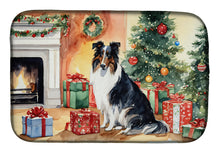 Load image into Gallery viewer, Collie Cozy Christmas Dish Drying Mat