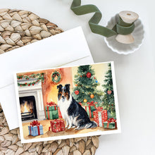 Load image into Gallery viewer, Collie Cozy Christmas Greeting Cards - Blank Note Cards – 8-Pack of Artist-Designed Cards with Envelopes