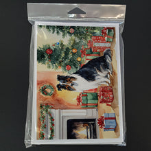 Load image into Gallery viewer, Collie Cozy Christmas Greeting Cards - Blank Note Cards – 8-Pack of Artist-Designed Cards with Envelopes