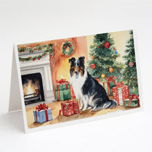 Load image into Gallery viewer, Collie Cozy Christmas Greeting Cards - Blank Note Cards – 8-Pack of Artist-Designed Cards with Envelopes