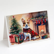 Load image into Gallery viewer, Corgi Cozy Christmas Greeting Cards - Blank Note Cards – 8-Pack of Artist-Designed Cards with Envelopes