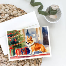 Load image into Gallery viewer, Corgi Cozy Christmas Greeting Cards - Blank Note Cards – 8-Pack of Artist-Designed Cards with Envelopes