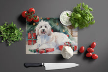 Load image into Gallery viewer, Coton De Tulear Cozy Christmas Glass Cutting Boards – Durable, Decorative Kitchen Art Large