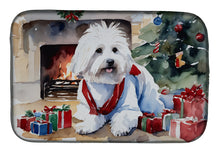 Load image into Gallery viewer, Coton De Tulear Cozy Christmas Dish Drying Mat