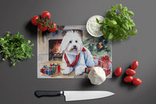 Load image into Gallery viewer, Coton De Tulear Cozy Christmas Glass Cutting Boards – Durable, Decorative Kitchen Art Large