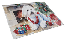 Load image into Gallery viewer, Coton De Tulear Cozy Christmas Glass Cutting Boards – Durable, Decorative Kitchen Art Large