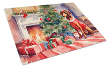 Load image into Gallery viewer, Dachshund Cozy Christmas Glass Cutting Boards – Durable, Decorative Kitchen Art Large