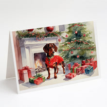 Load image into Gallery viewer, Dachshund Cozy Christmas Greeting Cards - Blank Note Cards – 8-Pack of Artist-Designed Cards with Envelopes