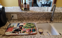Load image into Gallery viewer, Dachshund Cozy Christmas Dish Drying Mat