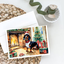 Load image into Gallery viewer, Dachshund Cozy Christmas Greeting Cards - Blank Note Cards – 8-Pack of Artist-Designed Cards with Envelopes