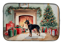 Load image into Gallery viewer, Doberman Pinscher Cozy Christmas Dish Drying Mat