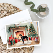 Load image into Gallery viewer, Doberman Pinscher Cozy Christmas Greeting Cards - Blank Note Cards – 8-Pack of Artist-Designed Cards with Envelopes