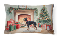 Load image into Gallery viewer, Doberman Pinscher Cozy Christmas Throw Pillow