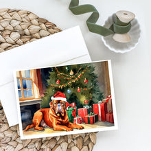 Load image into Gallery viewer, Dogue de Bordeaux Cozy Christmas Greeting Cards - Blank Note Cards – 8-Pack of Artist-Designed Cards with Envelopes
