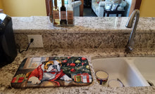Load image into Gallery viewer, English Bulldog Cozy Christmas Dish Drying Mat
