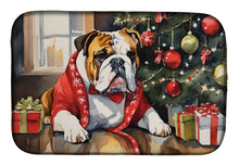 Load image into Gallery viewer, English Bulldog Cozy Christmas Dish Drying Mat