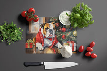 Load image into Gallery viewer, English Bulldog Cozy Christmas Glass Cutting Boards – Durable, Decorative Kitchen Art Large