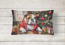 Load image into Gallery viewer, English Bulldog Cozy Christmas Throw Pillow