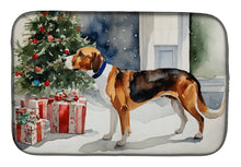 Load image into Gallery viewer, English Foxhound Cozy Christmas Dish Drying Mat