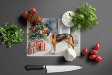 Load image into Gallery viewer, English Foxhound Cozy Christmas Glass Cutting Boards – Durable, Decorative Kitchen Art Large