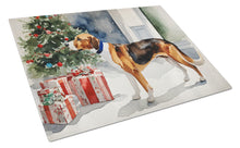 Load image into Gallery viewer, English Foxhound Cozy Christmas Glass Cutting Boards – Durable, Decorative Kitchen Art Large