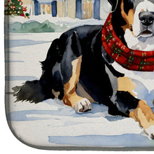 Load image into Gallery viewer, Entlebucher Mountain Dog Cozy Christmas Dish Drying Mat