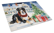 Load image into Gallery viewer, Entlebucher Mountain Dog Cozy Christmas Glass Cutting Boards – Durable, Decorative Kitchen Art Large