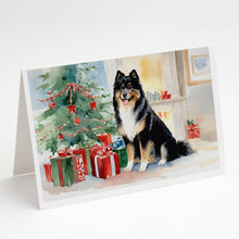 Load image into Gallery viewer, Finnish Lapphund Cozy Christmas Greeting Cards - Blank Note Cards – 8-Pack of Artist-Designed Cards with Envelopes