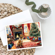 Load image into Gallery viewer, Finnish Spitz Cozy Christmas Greeting Cards - Blank Note Cards – 8-Pack of Artist-Designed Cards with Envelopes