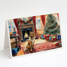 Load image into Gallery viewer, Finnish Spitz Cozy Christmas Greeting Cards - Blank Note Cards – 8-Pack of Artist-Designed Cards with Envelopes
