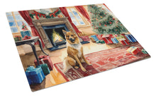 Load image into Gallery viewer, Finnish Spitz Cozy Christmas Glass Cutting Boards – Durable, Decorative Kitchen Art Large