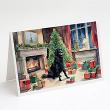 Load image into Gallery viewer, Flat-Coated Retriever Cozy Christmas Greeting Cards - Blank Note Cards – 8-Pack of Artist-Designed Cards with Envelopes