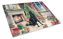 Load image into Gallery viewer, Flat-Coated Retriever Cozy Christmas Glass Cutting Boards – Durable, Decorative Kitchen Art Large