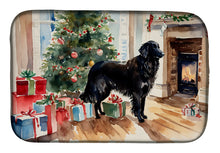 Load image into Gallery viewer, Flat-Coated Retriever Cozy Christmas Dish Drying Mat