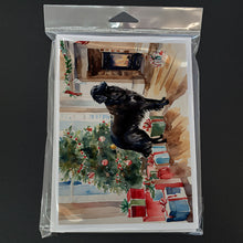 Load image into Gallery viewer, Flat-Coated Retriever Cozy Christmas Greeting Cards - Blank Note Cards – 8-Pack of Artist-Designed Cards with Envelopes