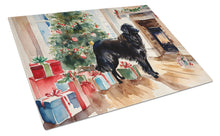 Load image into Gallery viewer, Flat-Coated Retriever Cozy Christmas Glass Cutting Boards – Durable, Decorative Kitchen Art Large