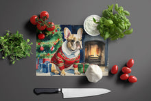 Load image into Gallery viewer, French Bulldog Cozy Christmas Glass Cutting Boards – Durable, Decorative Kitchen Art Large