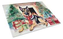 Load image into Gallery viewer, German Shepherd Cozy Christmas Glass Cutting Boards – Durable, Decorative Kitchen Art Large