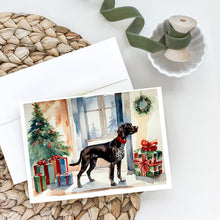 Load image into Gallery viewer, German Shorthaired Pointer Cozy Christmas Greeting Cards - Blank Note Cards – 8-Pack of Artist-Designed Cards with Envelopes