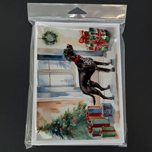Load image into Gallery viewer, German Shorthaired Pointer Cozy Christmas Greeting Cards - Blank Note Cards – 8-Pack of Artist-Designed Cards with Envelopes