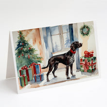 Load image into Gallery viewer, German Shorthaired Pointer Cozy Christmas Greeting Cards - Blank Note Cards – 8-Pack of Artist-Designed Cards with Envelopes